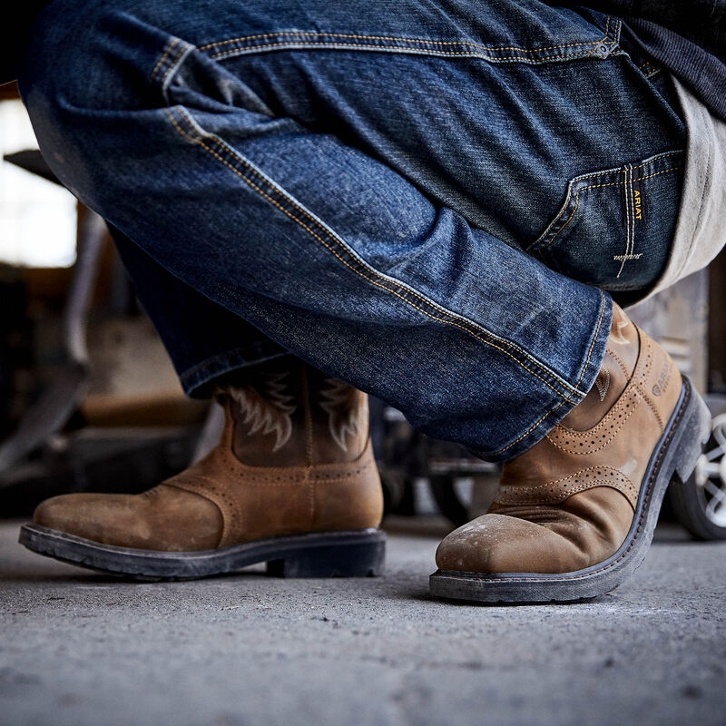 Back of 10010134 - Sierra Saddle Steel Aged Bark Boots Boots, This role is for apparel (shirts, jackets, etc.) with a back