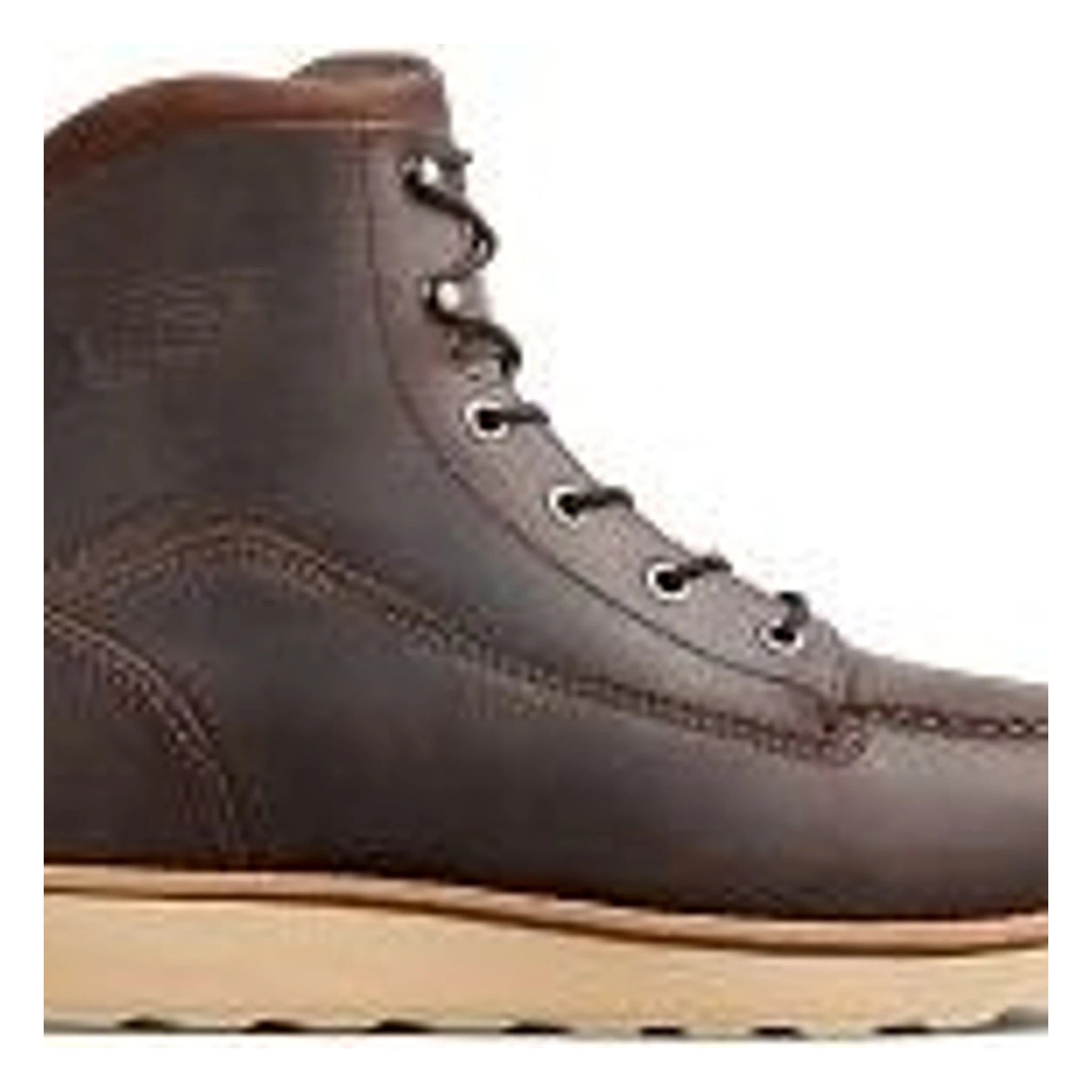 1222- Traction Tred Lite Boots front view, Charcoal gray leather lace-up boot with cream-colored sole and contrast stitching