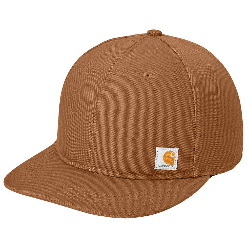 Ashland Cap front view, Brown canvas six-panel cap with small woven logo patch on side, Brown Hat - Slowride Supply