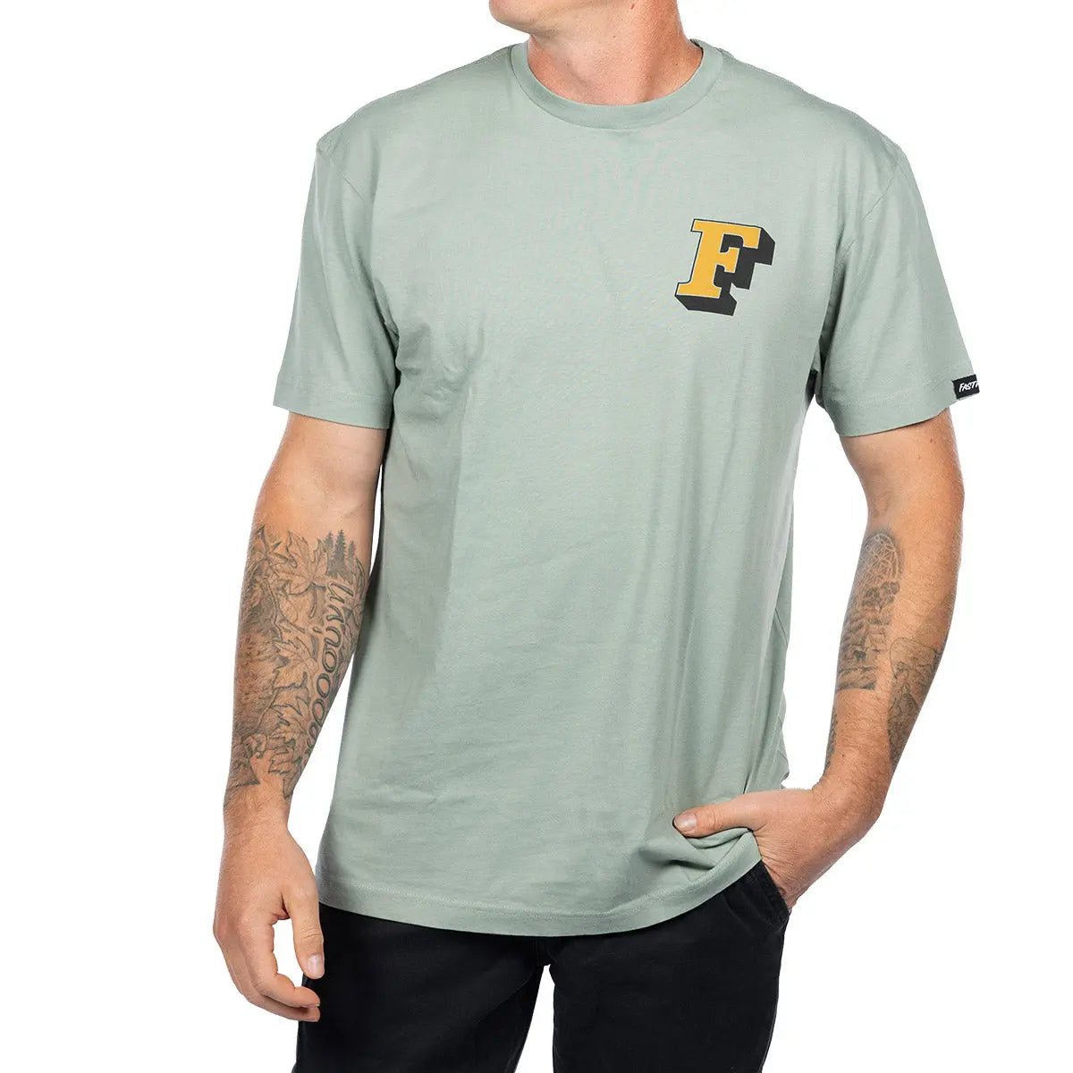 Back of Champions Choice Sage Tee, Blank back - Slowride Supply - vintage racing apparel from Slowride Supply