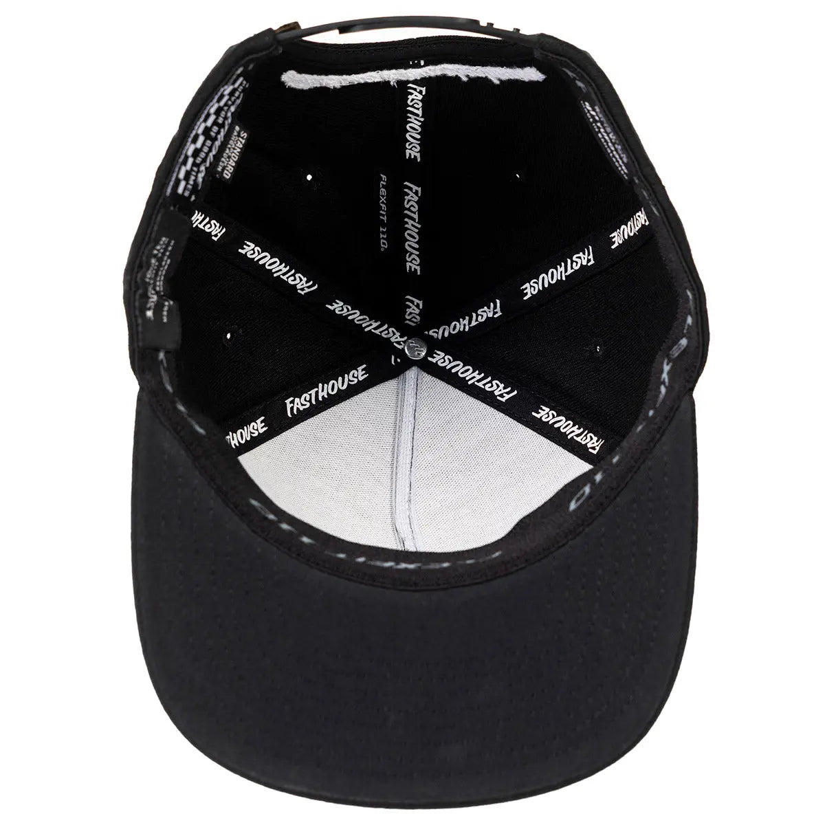 Close-up of Cold Ones Black Hat showing Black fabric interior with white text branding and gray sweatband lining - Slowride
