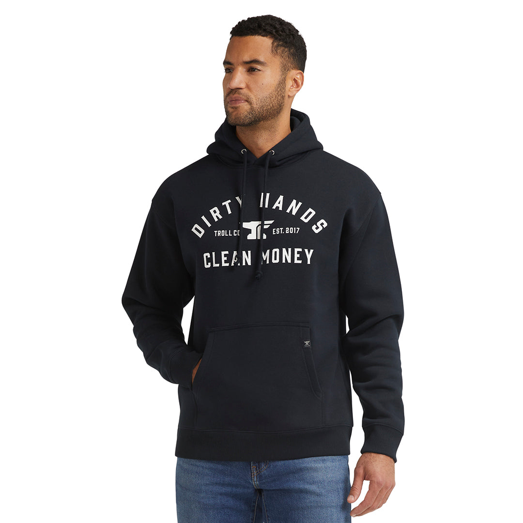 Back of DHCM Classic Black Hoodie, Blank back - Slowride Supply - vintage racing apparel from Slowride Supply