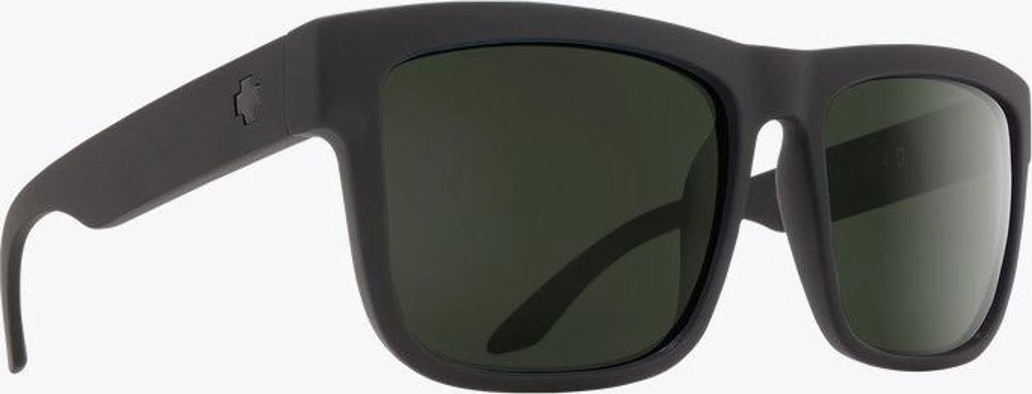 Back of Discord SOSI - Matte Black - Happy Gray Green (480) Sunglasses, Matte black frame with small embossed logo on temple