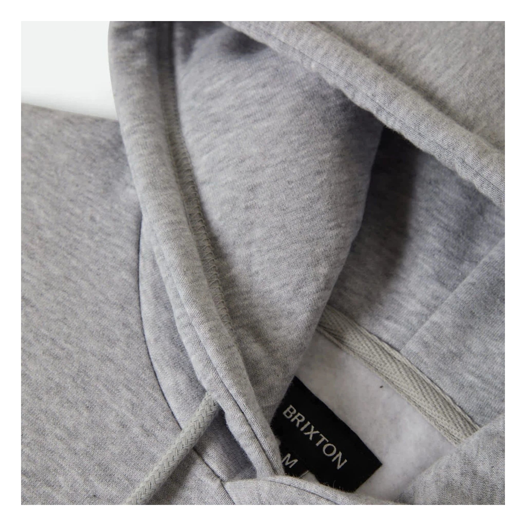 Back of Genuine Quality Gunmetal Hoodie, Blank back with black woven label at neckline showing size marking - Slowride Supply