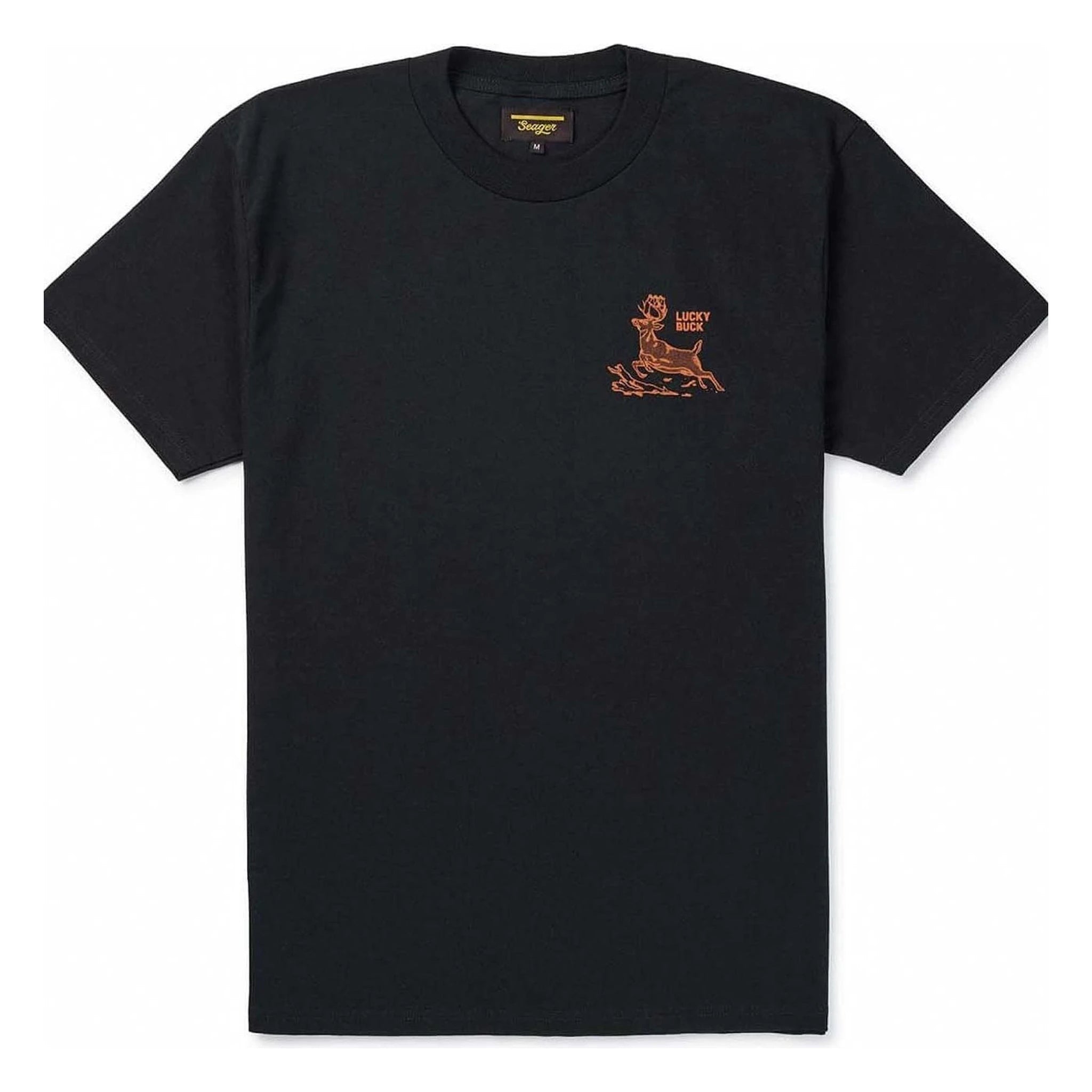 Back of Lucky Buck Black Tee, Blank back - Slowride Supply - vintage racing apparel from Slowride Supply