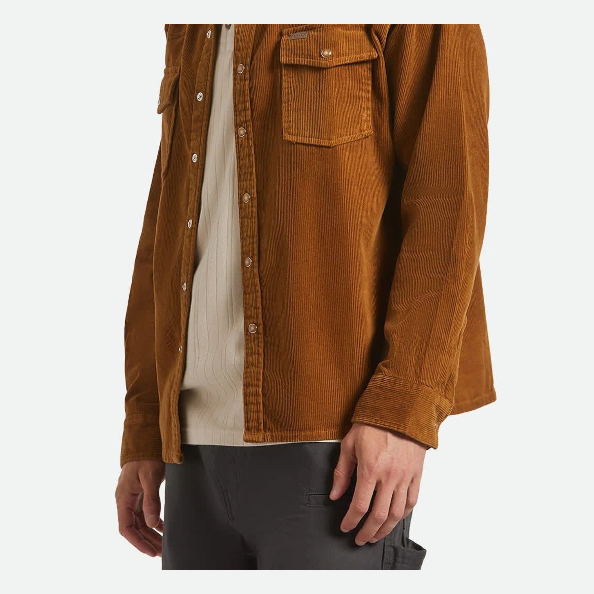 Back of New West Relaxed Overshirt Washed Copper Cord Jacket, Blank back - Slowride Supply