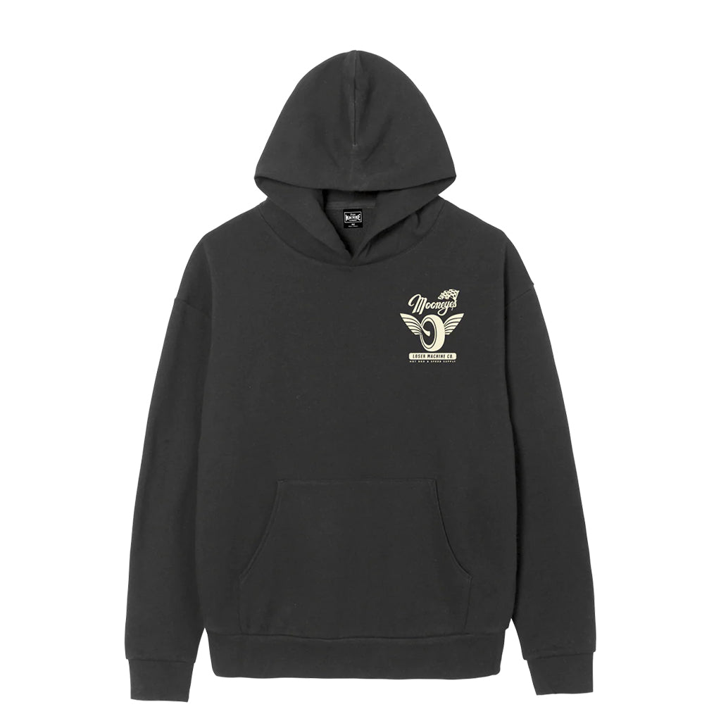 Back of Partnership Faded Black Hoodie, Blank back - Slowride Supply - vintage racing apparel from Slowride Supply