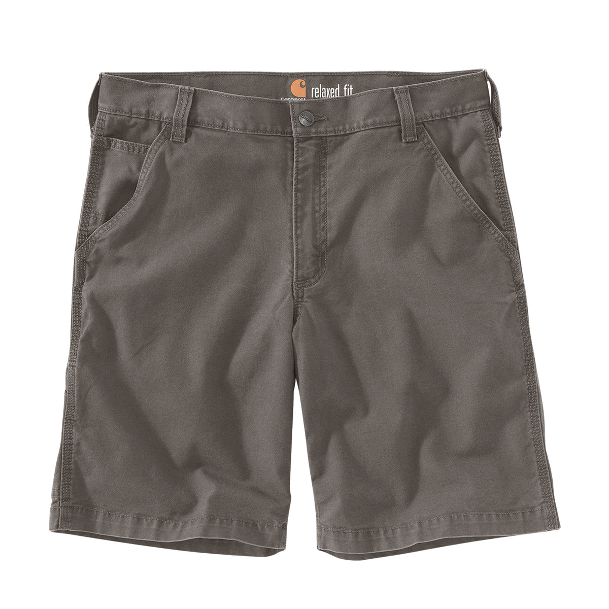 Close-up of Relaxed 10" Rigby Dungare Short (102514) Shorts Dark Brown Shorts showing Dark brown cotton twill with