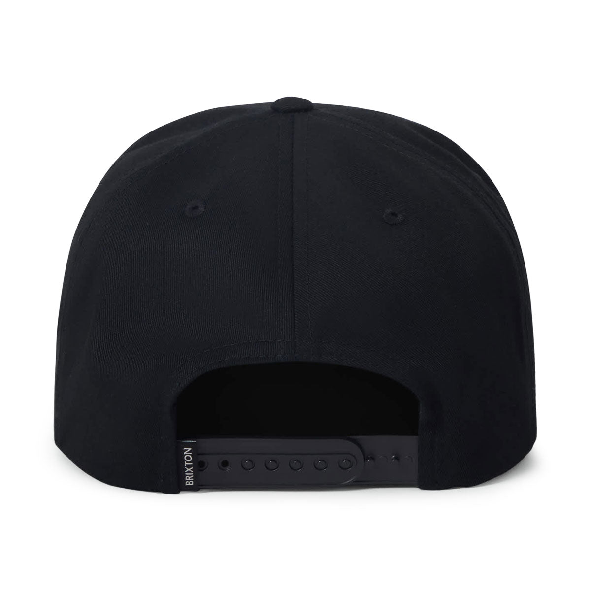 Close-up of Rhett MP Snapback Off White/pinecone Brown Hat showing Snapback closure with embroidered eyelets and text detail