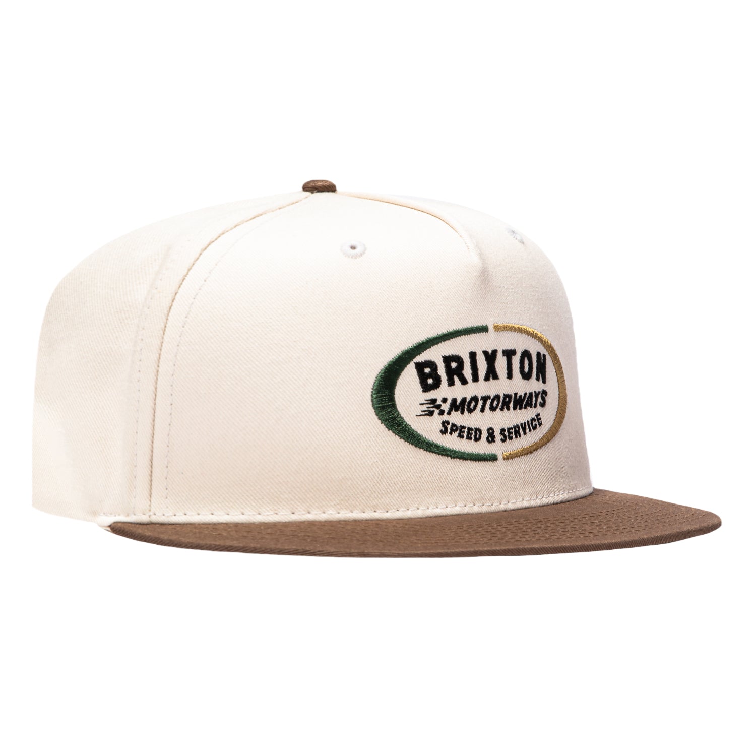 Back of Rhett MP Snapback Off White/pinecone Brown Hat, Blank back - Slowride Supply