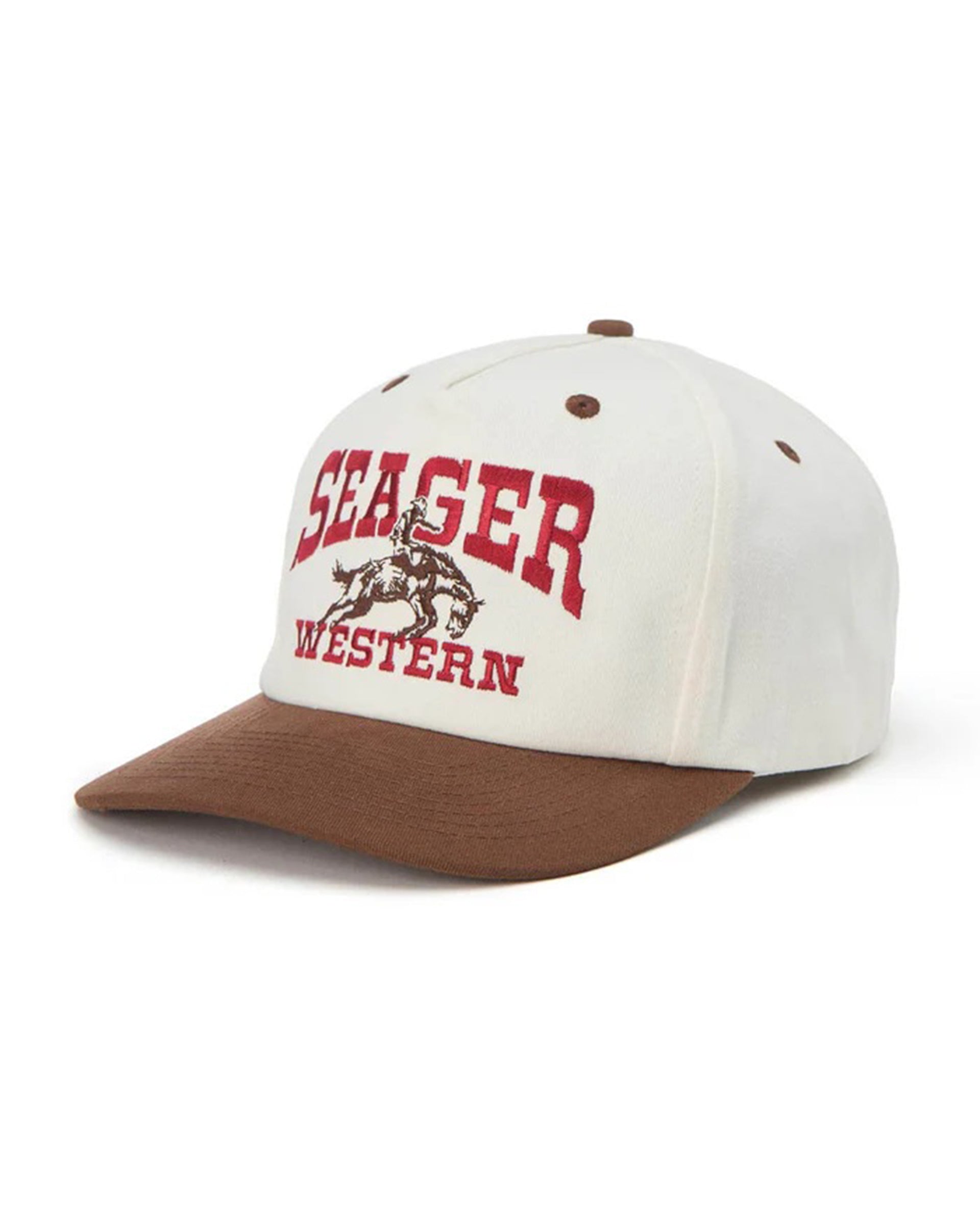 Back of Rodeo Snapback Cream/brown Hat, Blank back - Slowride Supply - vintage racing apparel from Slowride Supply