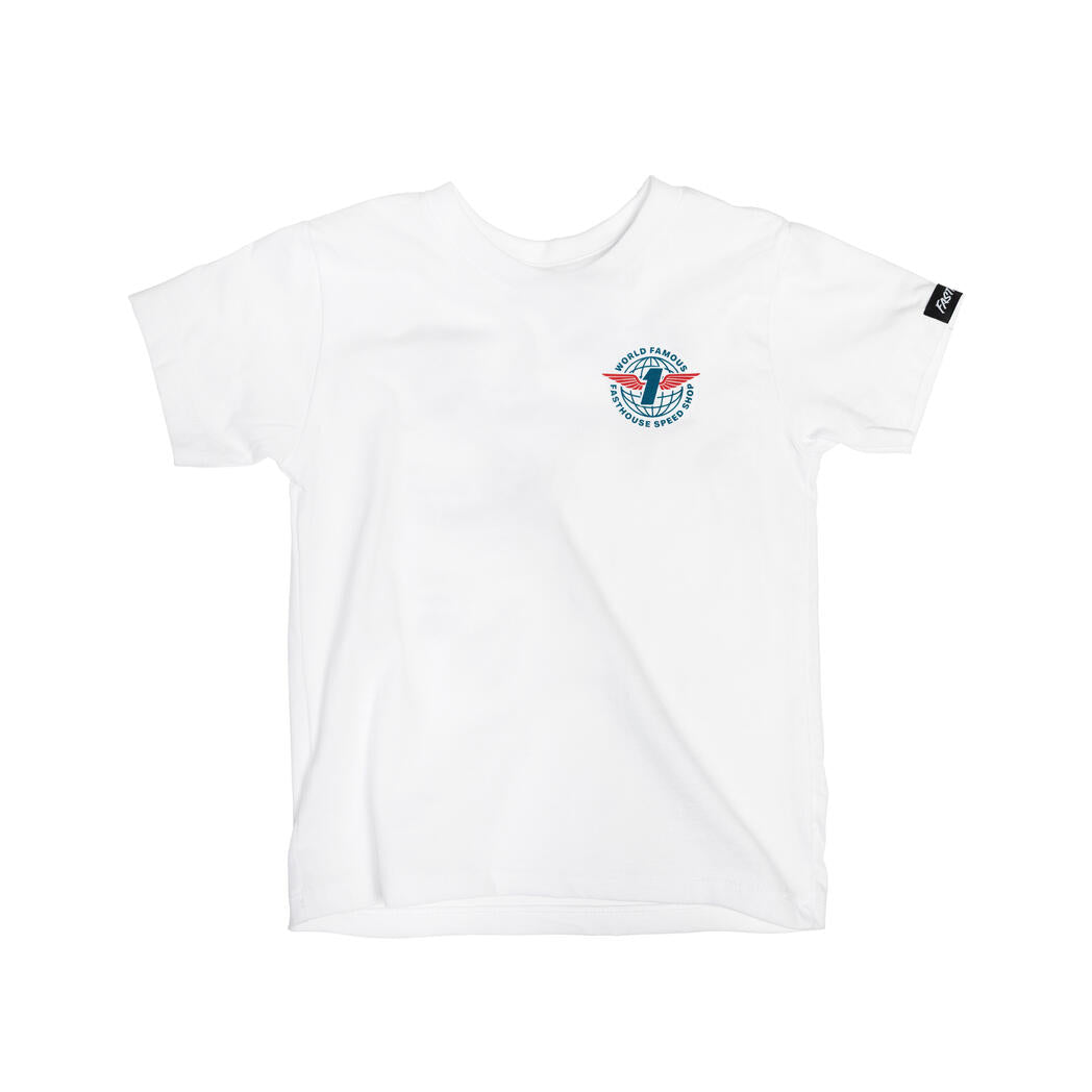 Back of Toddler Renown Tee White Kids White Kids Tee, Blank back - Slowride Supply