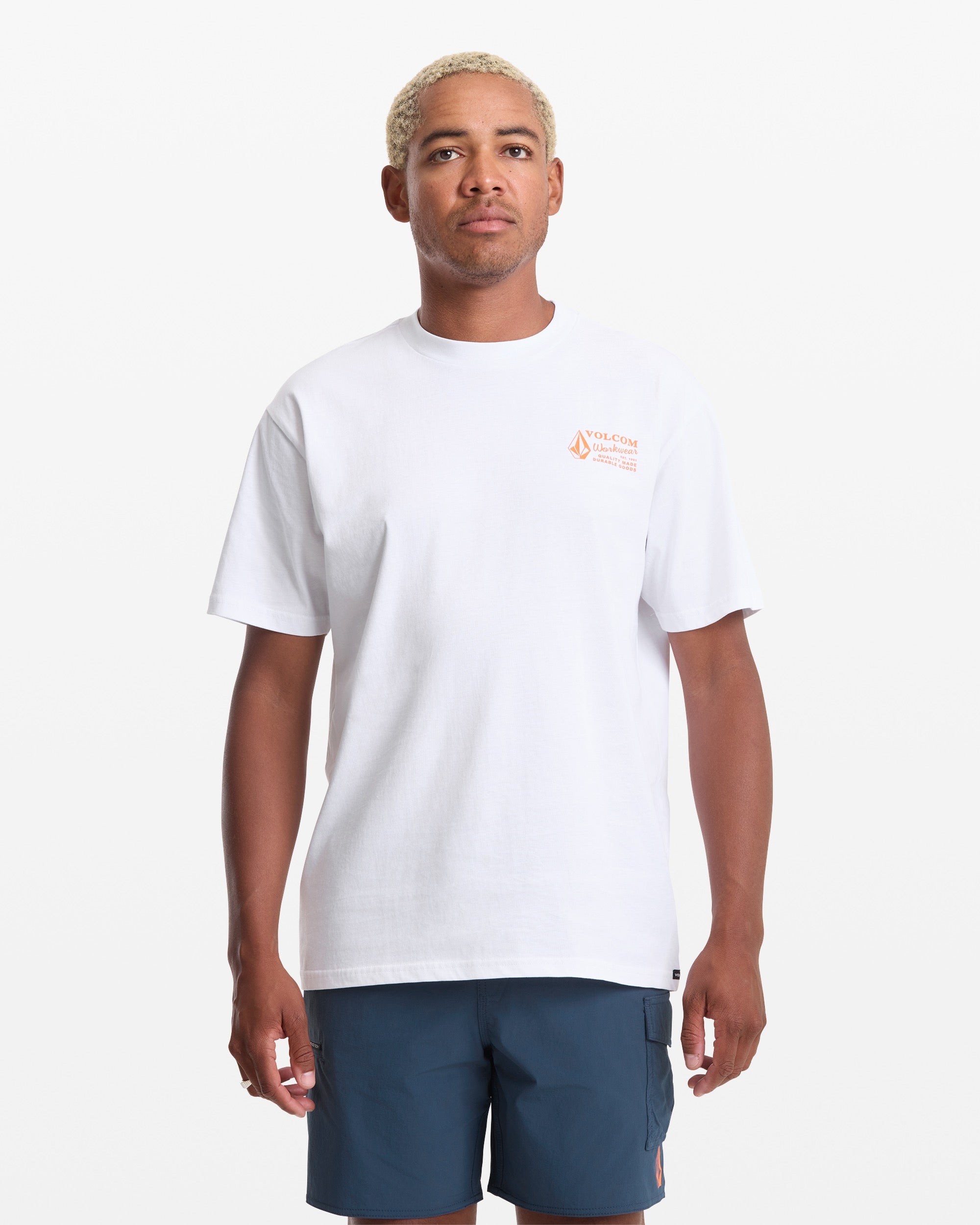 Back of Workwear White Tee, Blank back - Slowride Supply - vintage racing apparel from Slowride Supply