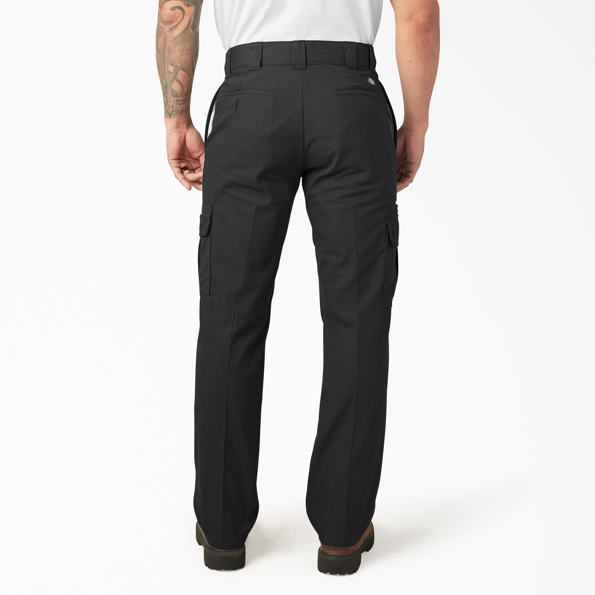 Person wearing Wp595 Cargo Pant Regular Fit Pants Black Pants, Man standing against neutral background wearing black cargo