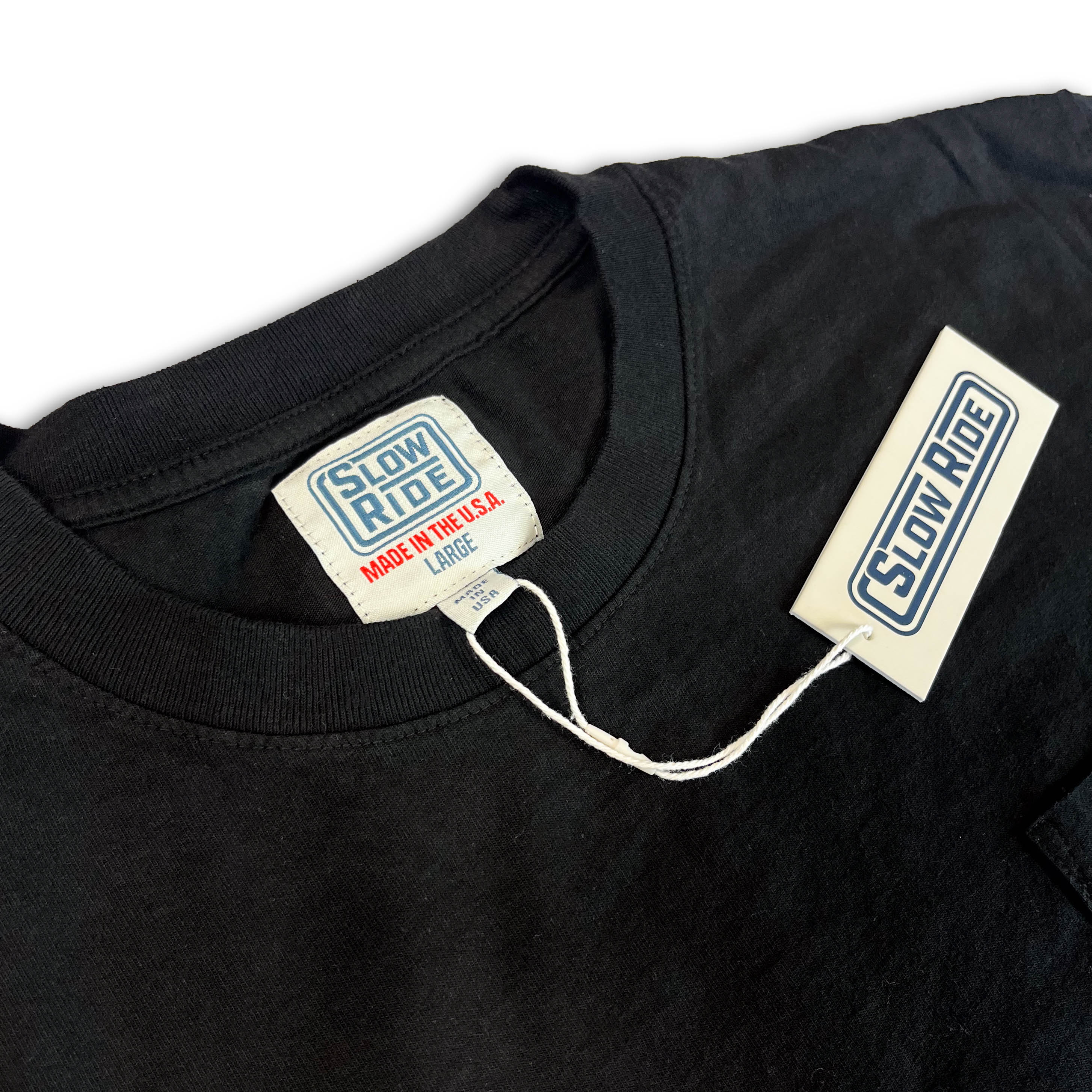 USA Made Pocket Tee Black - Slow Ride