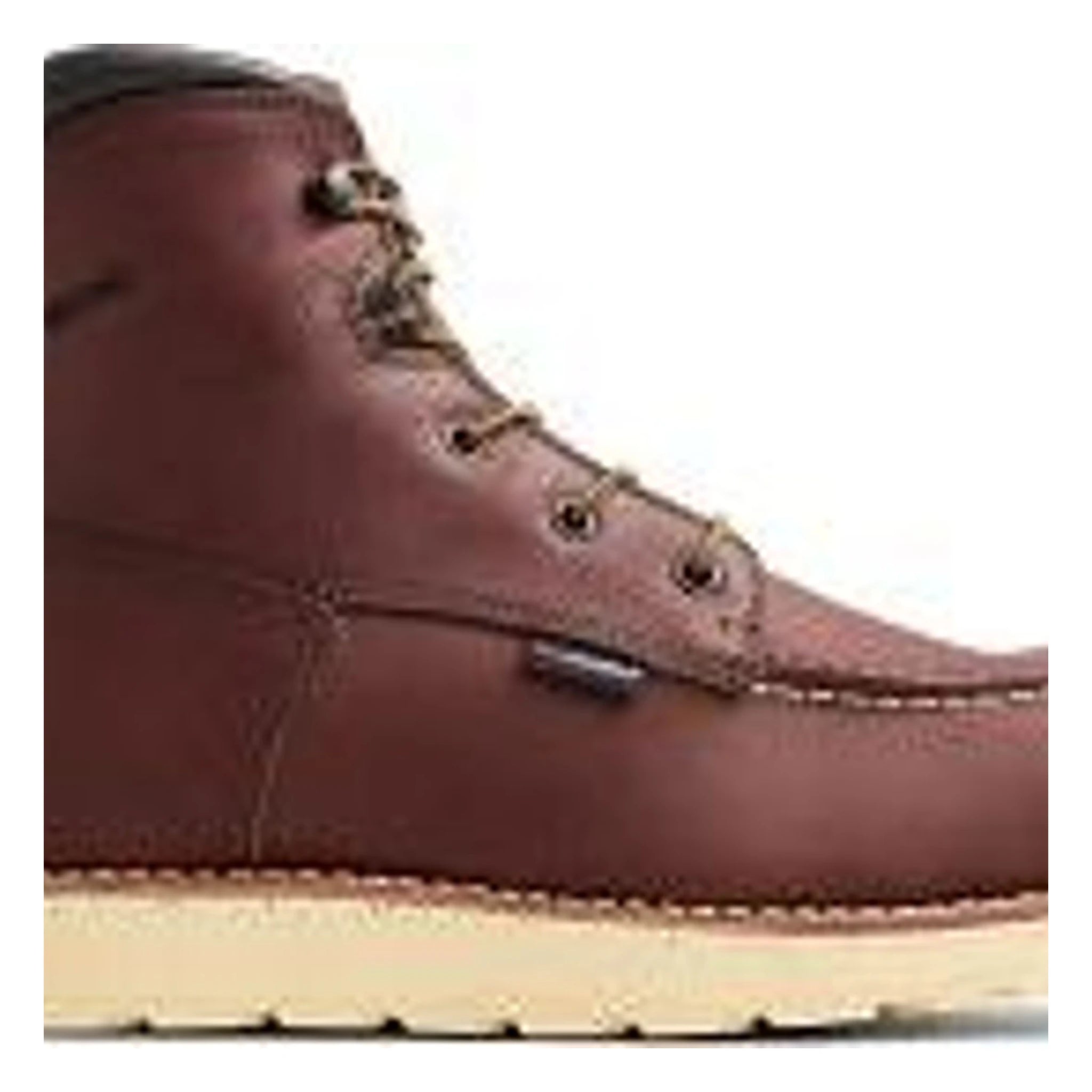 2415- Traction Tred Boots front view, Burgundy leather boot with cream crepe sole and metal-tipped lacing detail, Boots -