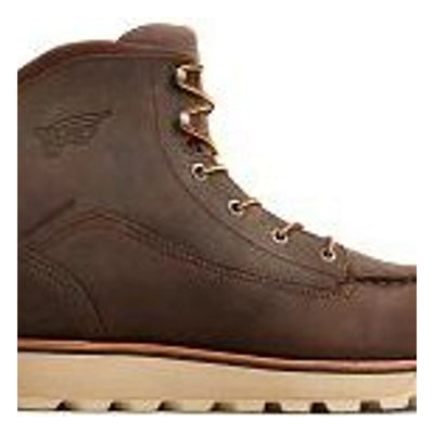 2440- Traction Tred Lite Boots front view, Brown leather lace-up boot with embossed wing logo and tan crepe sole, Boots -