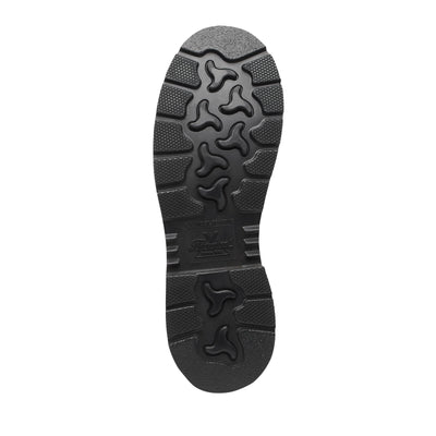 Close-up of 804-3696 6" Crazy Horse 1957 Series Boots Boots showing Black rubber sole with wavy tread pattern and textured