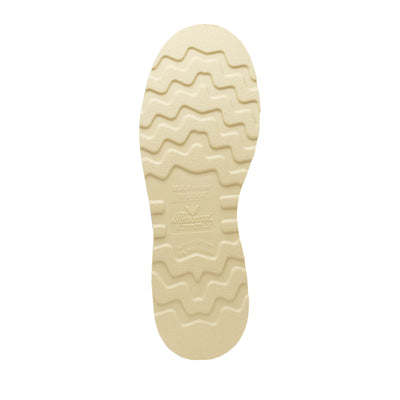 Close-up of 814-3800 8" Briar Pitstop Boots Boots showing Cream-colored rubber sole with wavy tread pattern and embossed