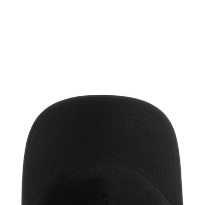 Close-up of Ah7474 Skull Graphic Mesh Cap Apparel Black Apparel showing Black mesh cap with structured six-panel crown and