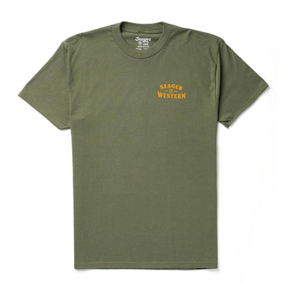 Back of Americas Choice Surplus Green Tee, Blank back - Slowride Supply - vintage racing apparel from Slowride Supply