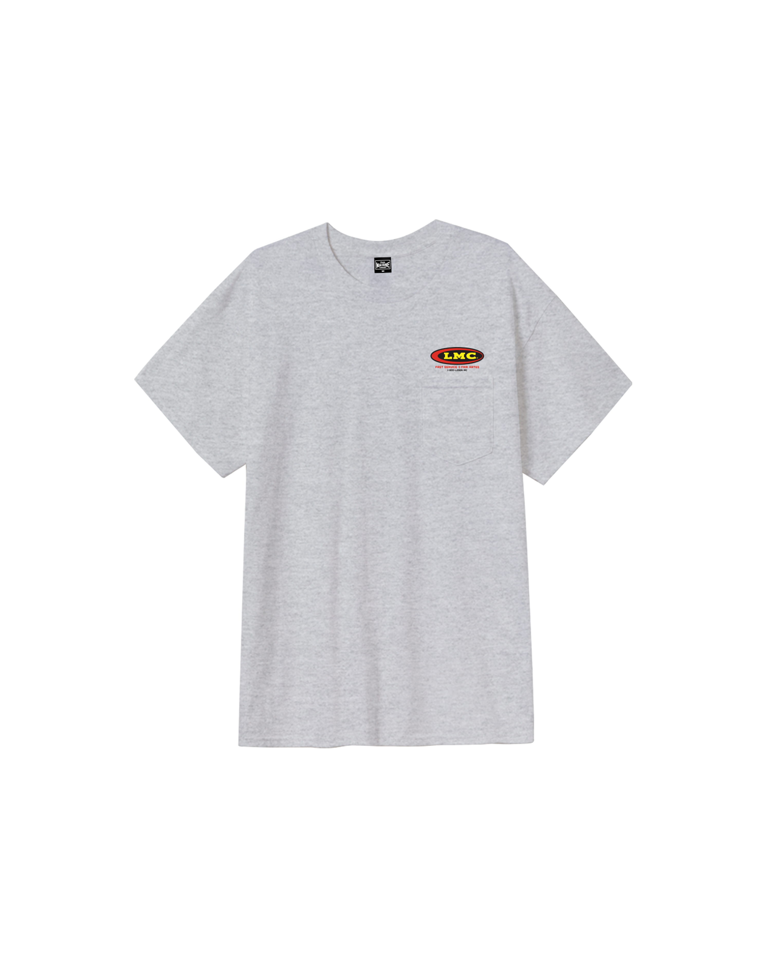Back of Auto Parts Pocket Heather Grey Tee, Blank back - Slowride Supply - vintage racing apparel from Slowride Supply