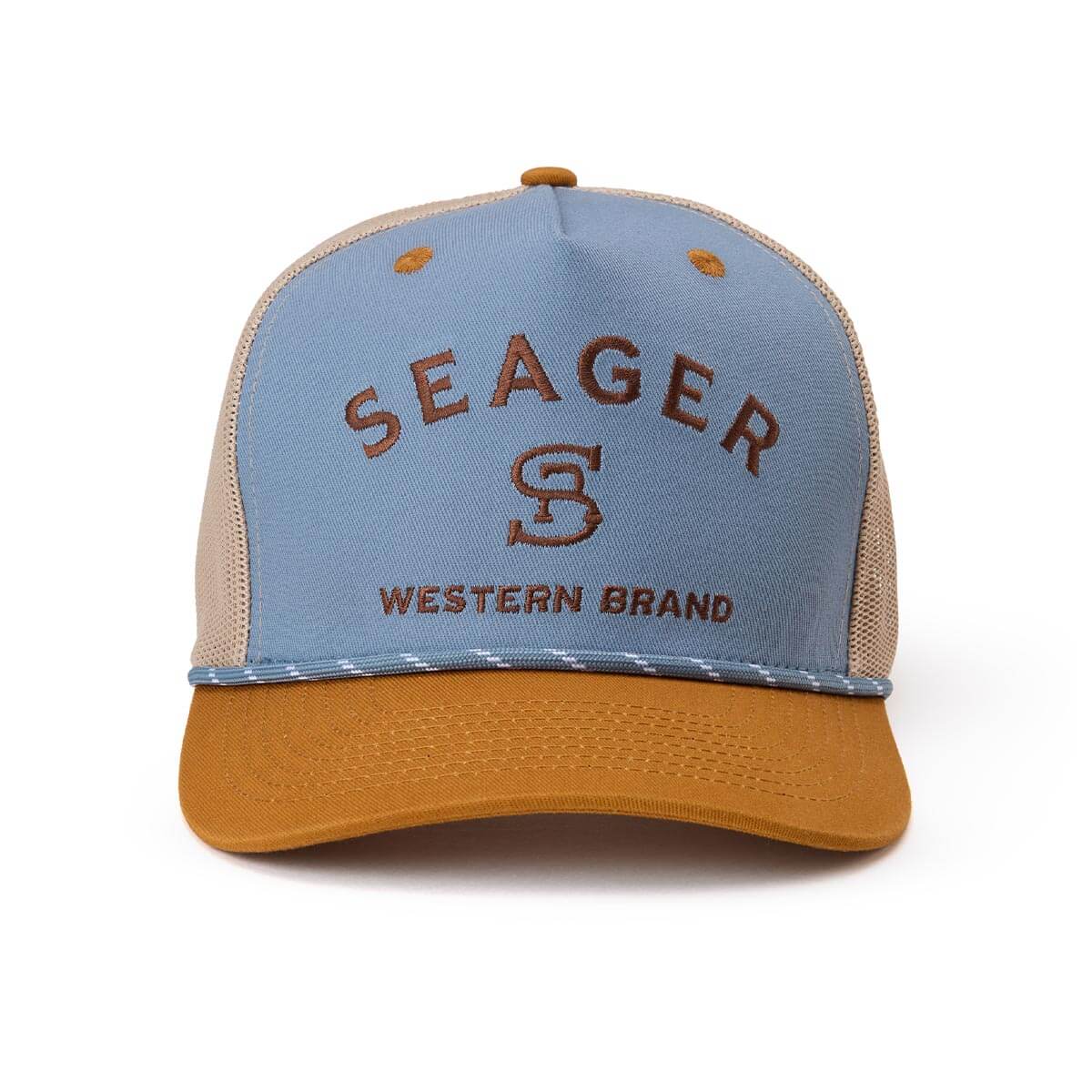 Back of Branded Snapback Cream/brown Hat, Blank back - Slowride Supply - vintage racing apparel from Slowride Supply
