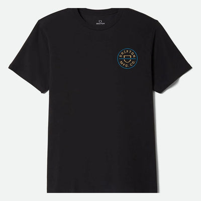 Back of Crest II Black/copper/medium Blue Tee, Blank back - Slowride Supply - vintage racing apparel from Slowride Supply