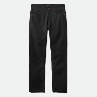 Builders 5 Pocket Pant Pants front view, Black five-pocket denim with copper-tone hardware and visible stitching throughout,