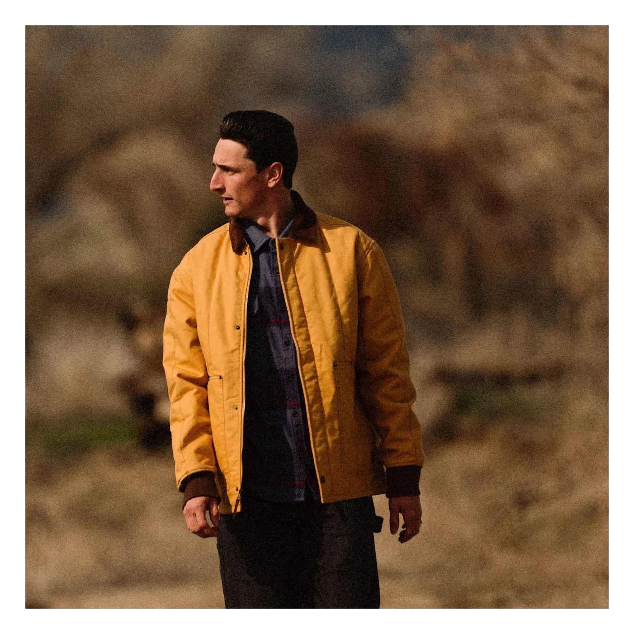 Back of Builders Ranch Jacket Spruce Yellow Jacket, Blank back - Slowride Supply