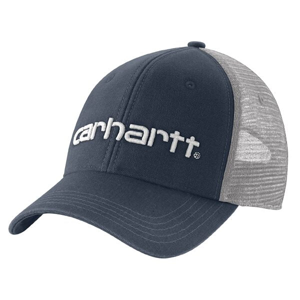 Back of Canvas Meshback Logo Graphic Cap Grey Hat, Grey mesh back panel with ventilation holes throughout - Slowride Supply