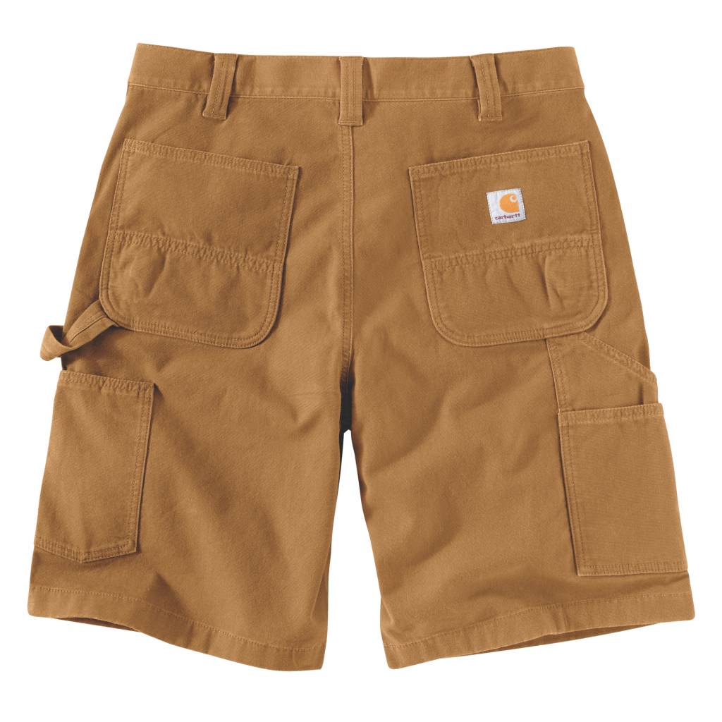 Close-up of Relaxed 11" Rigby Dungare Short (103652) Shorts Tan Shorts showing Tan canvas with multiple cargo pockets and