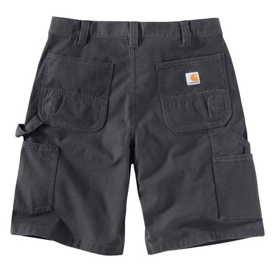 Close-up of Relaxed 11" Rigby Dungare Short (103652) Shorts Tan Shorts showing Charcoal canvas shorts with multiple cargo