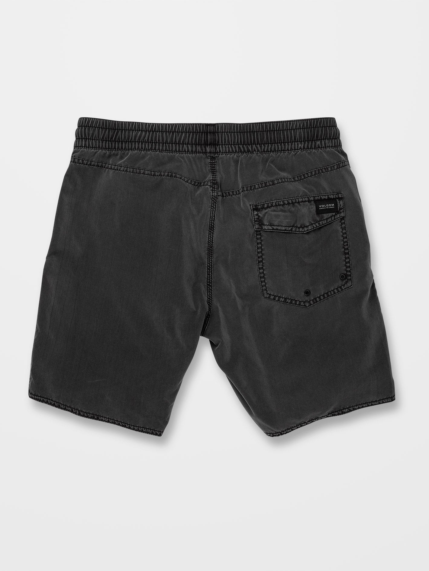 Back of Center Trunk 17" Boardshorts Black Boardshorts, Black with back patch pocket and embroidered brand label,