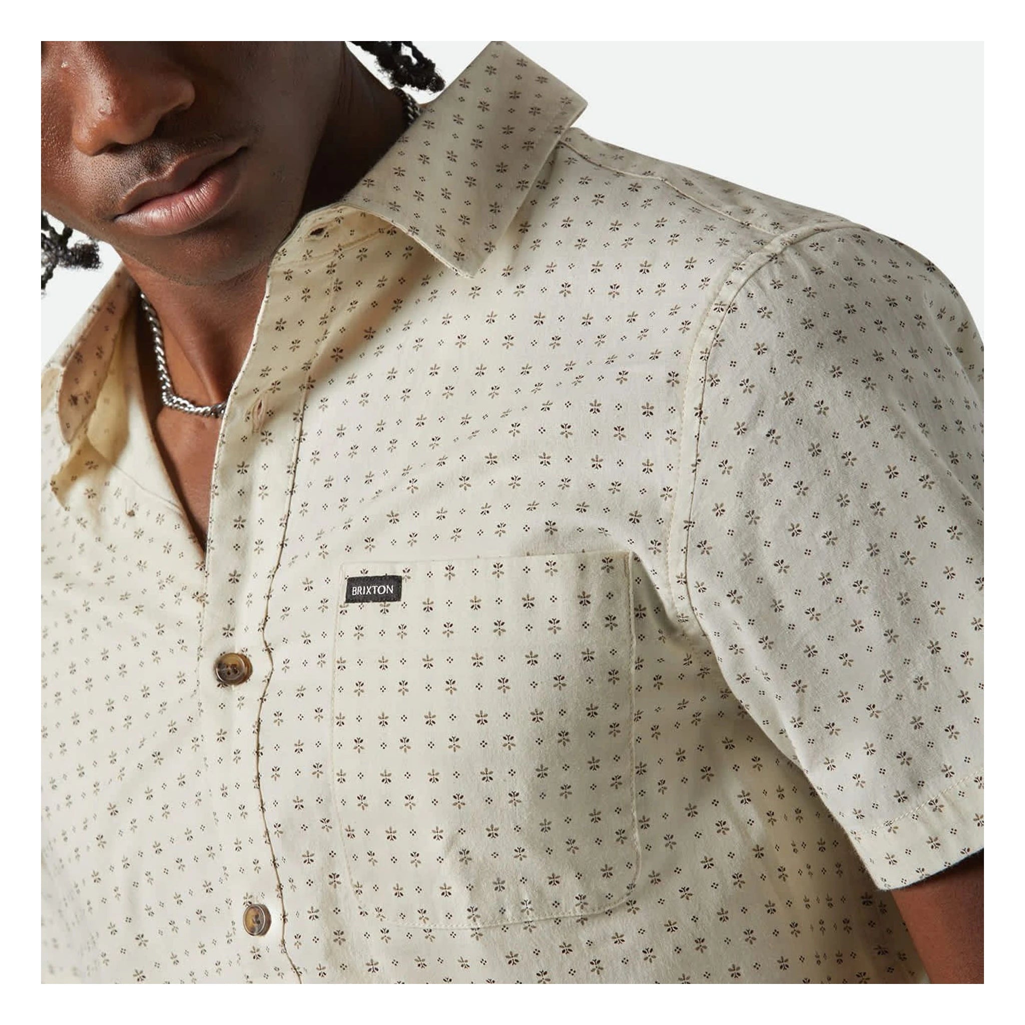 Back of Charter Print S/s Woven Apparel Micro Street Tile Apparel, Blank back - Slowride Supply