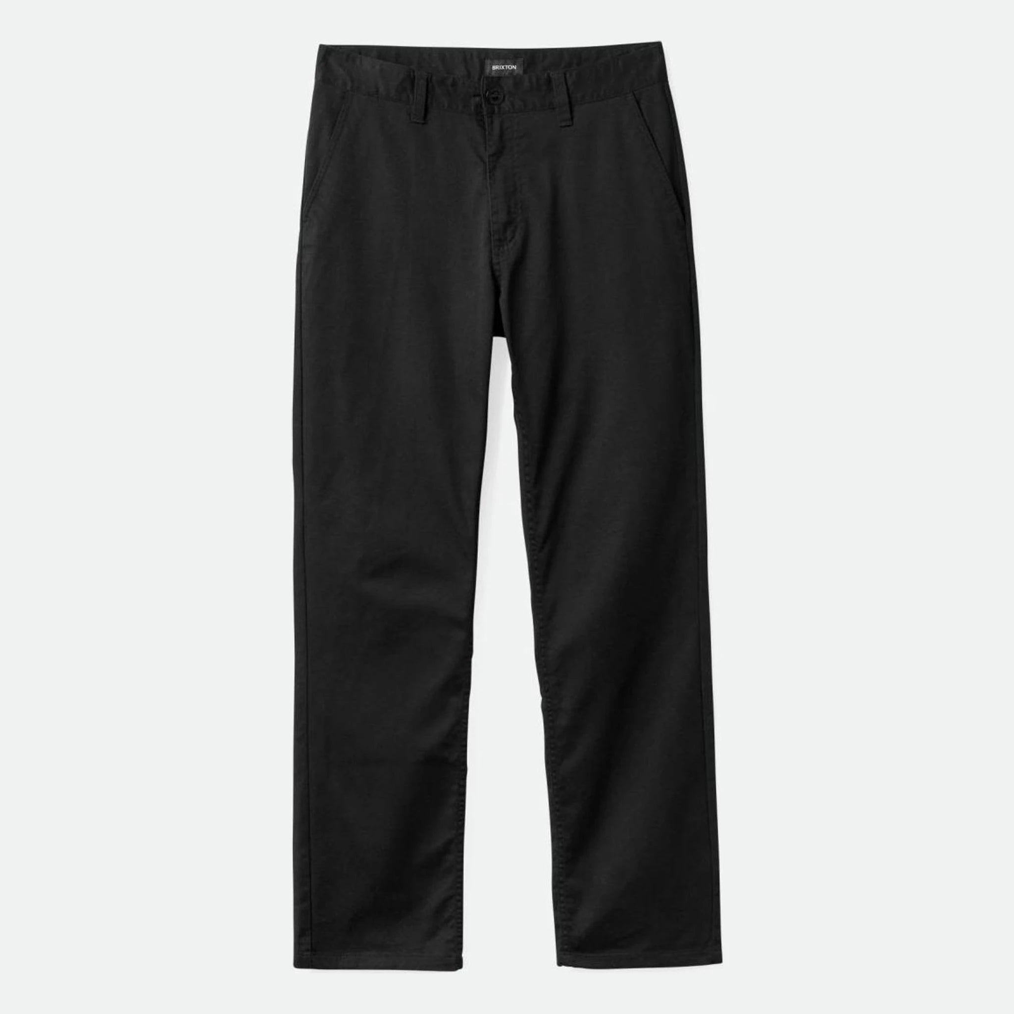 Choice Chino Pant Pants front view, Black chino with flat front, button closure, and side pockets, Black Pants - Slowride
