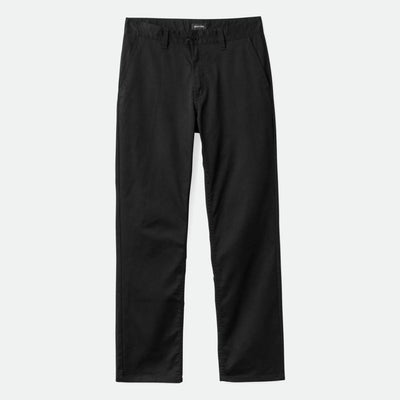 Choice Chino Pant Pants front view, Black chino with flat front, button closure, and side pockets, Black Pants - Slowride