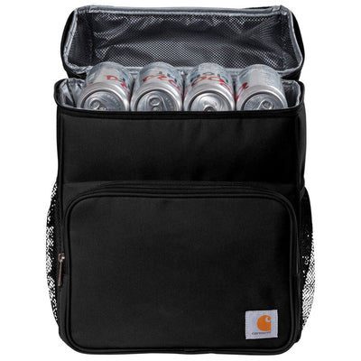 Close-up of Cooler Backpack Accessory Grey Accessory showing Black backpack cooler with mesh ventilation top compartment