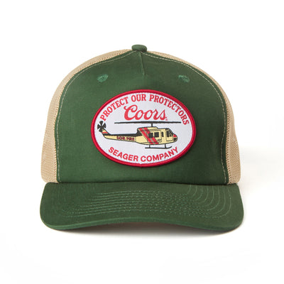 Back of Coors Banquet Helo Trucker Green Hat, Blank back - Slowride Supply - vintage racing apparel from Slowride Supply