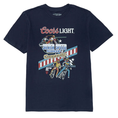 Back of Coors Light Berm White Tee, Blank back - Slowride Supply - vintage racing apparel from Slowride Supply