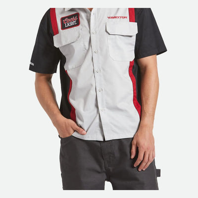 Back of Coors Light Shake Down S/S Woven Silver/black S/S Woven, Blank back - Slowride Supply