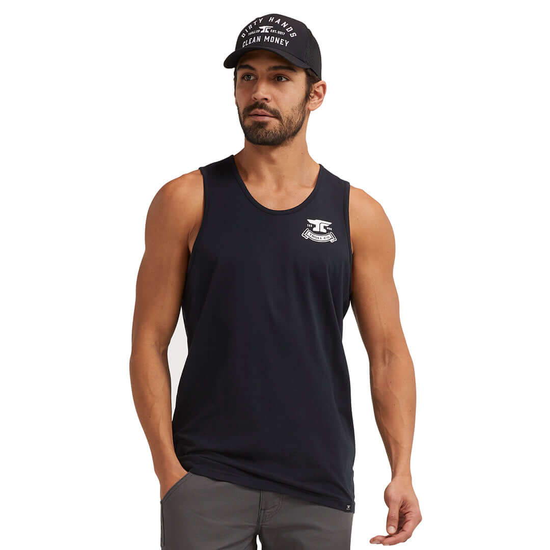 Back of DHCM Haggler Tank Tank Top Black Tank Top, Blank back - Slowride Supply - vintage racing apparel from Slowride Supply