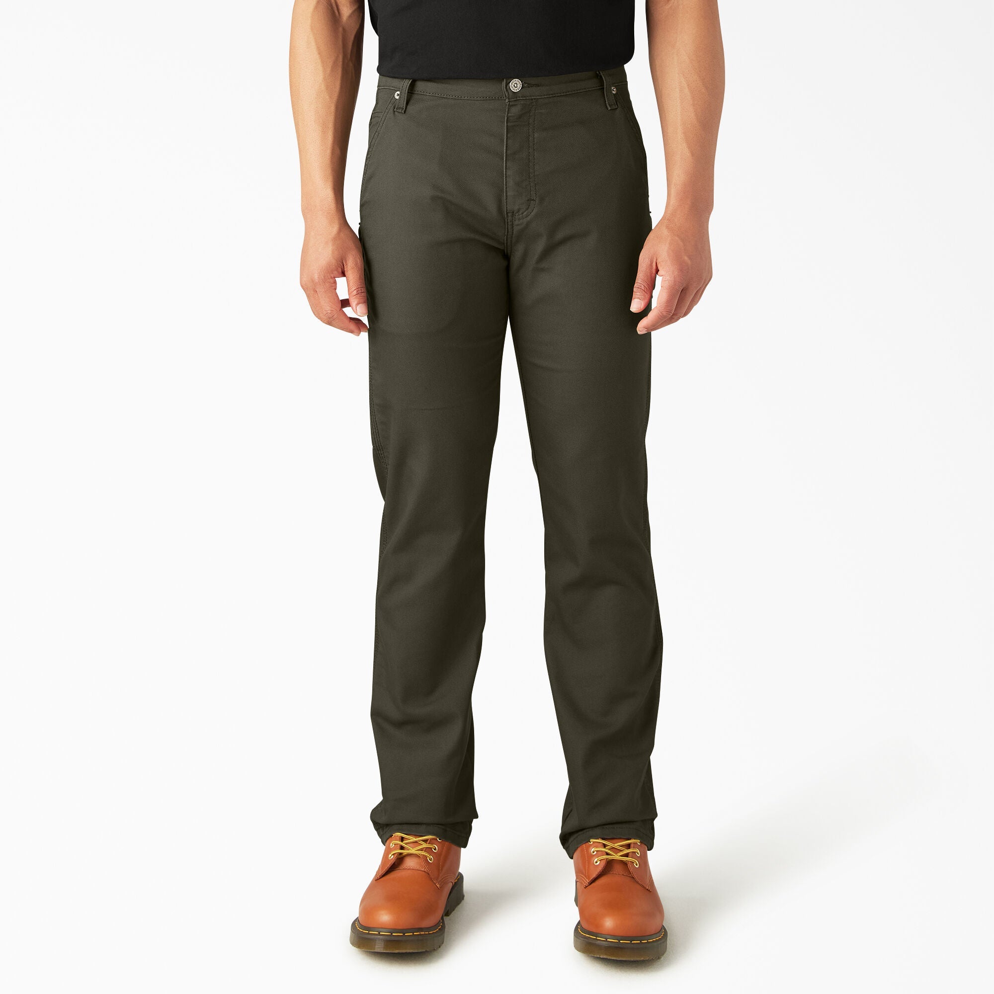 Back of Dp802 Carpenter Pant Regular Fit Pants Stone Washed Black Pants, Blank back - Slowride Supply