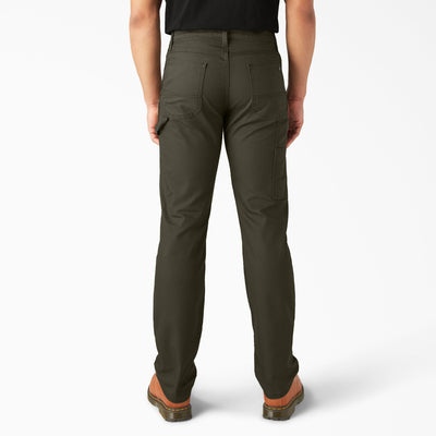 Person wearing Dp802 Carpenter Pant Regular Fit Pants Stone Washed Black Pants, Person wearing olive cargo pants standing