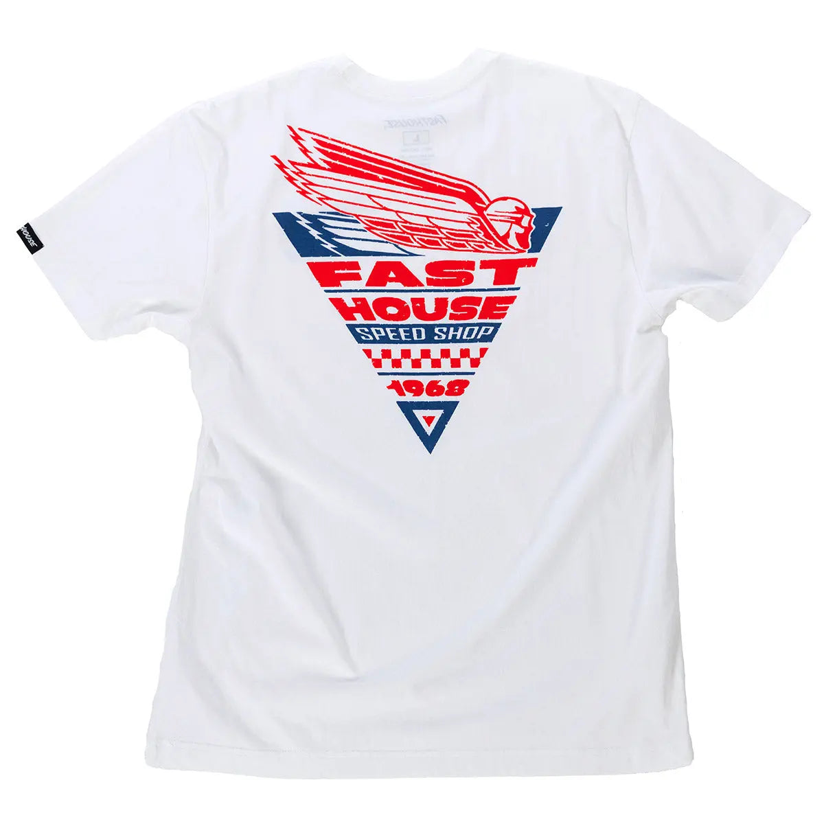 Back of Flyer White Tee, Blank back - Slowride Supply - vintage racing apparel from Slowride Supply