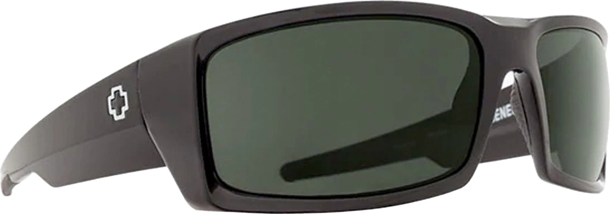 General ANSI RX- Black/Happy Grey Green (942) front view, Black frame with green-tinted lenses and white logo on temple arm,