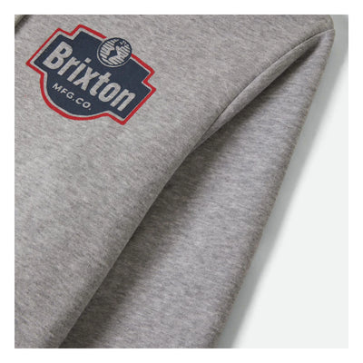 Close-up of Genuine Quality Gunmetal Hoodie showing Heathered jersey knit fabric with soft ribbed texture throughout the