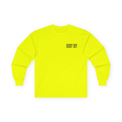 Back of "i Just Wanna" L/s Tee Safety Green L/S Tee, Blank back - Slowride Supply