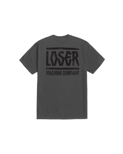 Inside Out front view, Vintage black with distressed black "Loser Machine Company" text and border graphic, Vintage Black