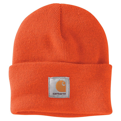Close-up of Knit Cuffed Heather Grey Beanie showing Ribbed knit cuff with woven label patch detail - Slowride Supply